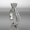 Petite Pave 1.1 Carat Diamond Solitaire Engagement Ring - 02US11